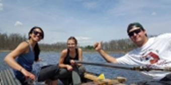 Students on a river