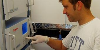 Student using mobile air quality lab